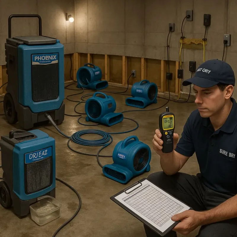 Structural Drying and Dehumidification process in Linden, TN